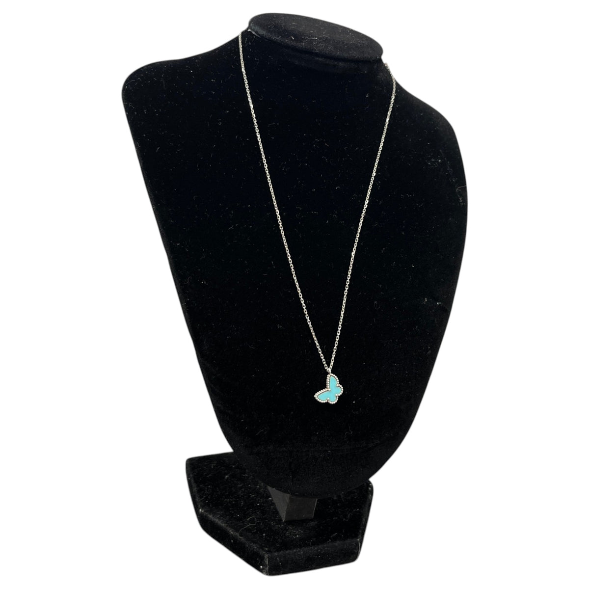 Women's Sweet Alhambra Butterfly Pendant Necklace Silver - Photo 3