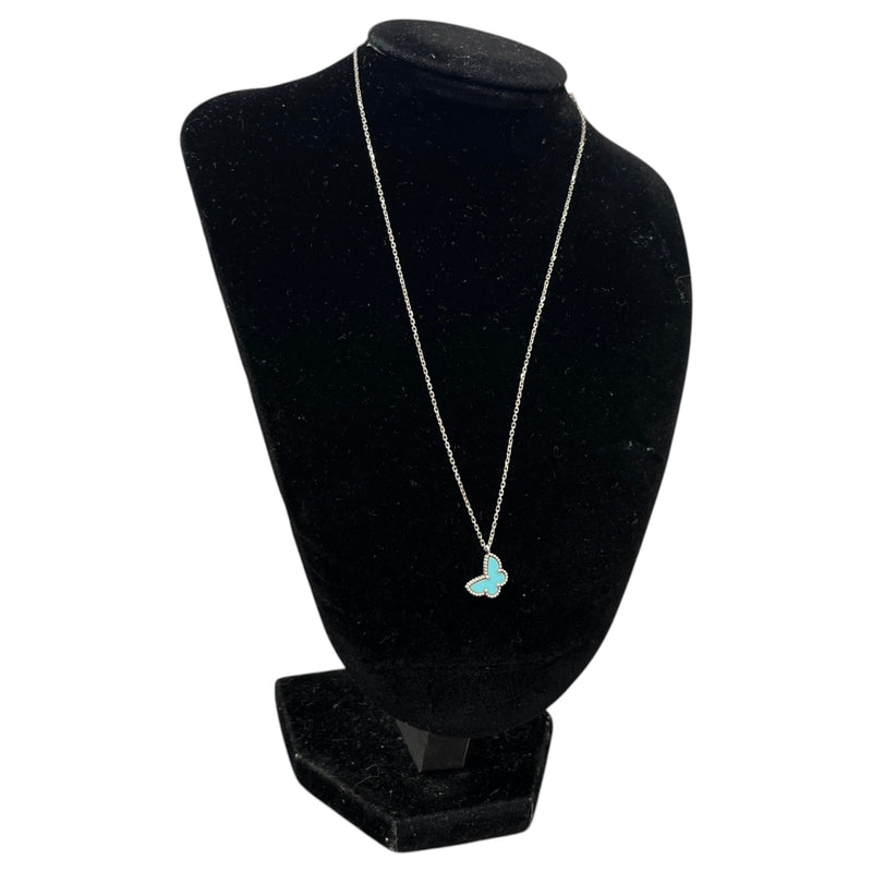 Women's Sweet Alhambra Butterfly Pendant Necklace Silver