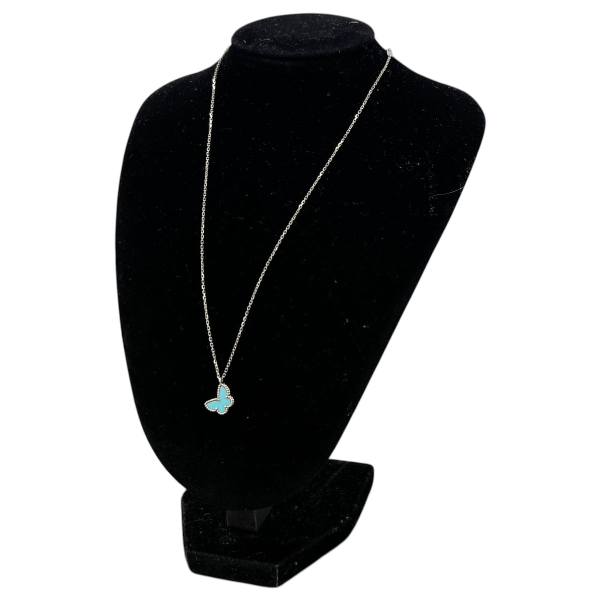 Women's Sweet Alhambra Butterfly Pendant Necklace Silver - Photo 4