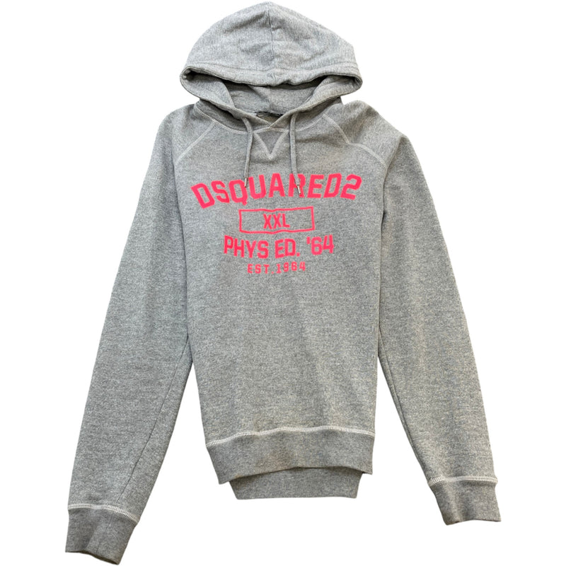 Men's Logo Print Hoodie Grey Size L