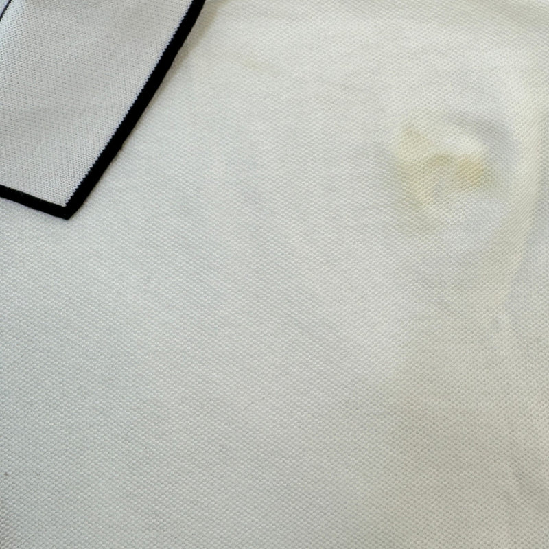 Men's Striped Tipping Polo Shirt White Size XL