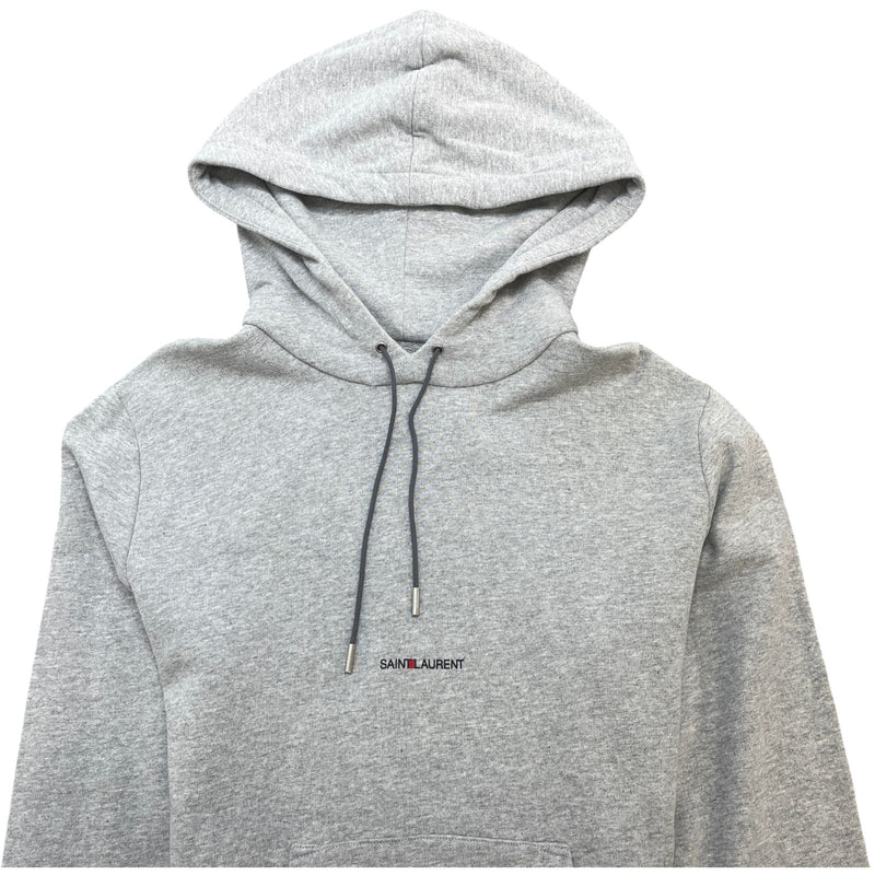 Men's Logo Print Hoodie Grey Size XS