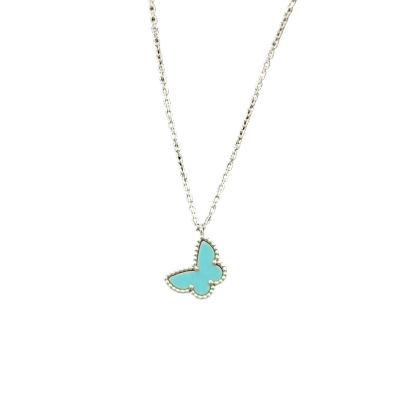 Women's Sweet Alhambra Butterfly Pendant Necklace Silver