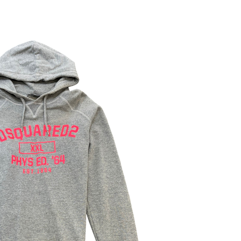Men's Logo Print Hoodie Grey Size L