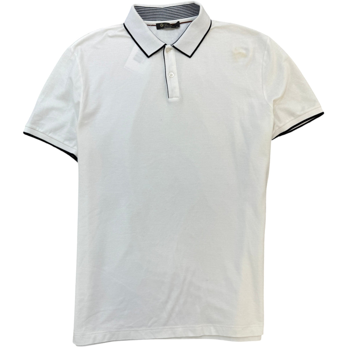 Men's Striped Tipping Polo Shirt White Size XL - Photo 1