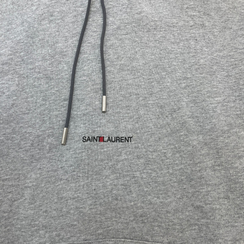 Men's Logo Print Hoodie Grey Size XS
