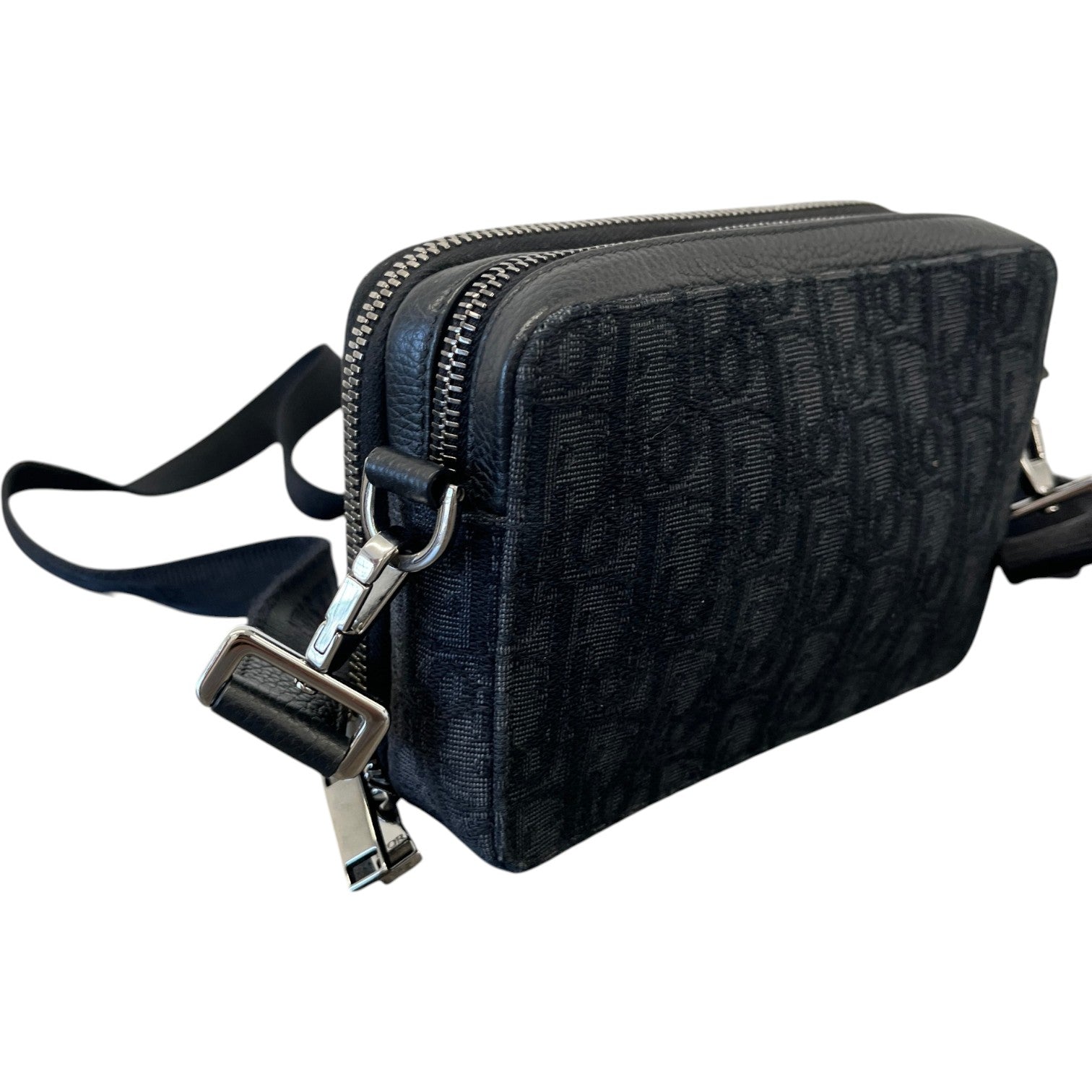 Men's Oblique Jacquard Zipped Bag Black - Photo 7