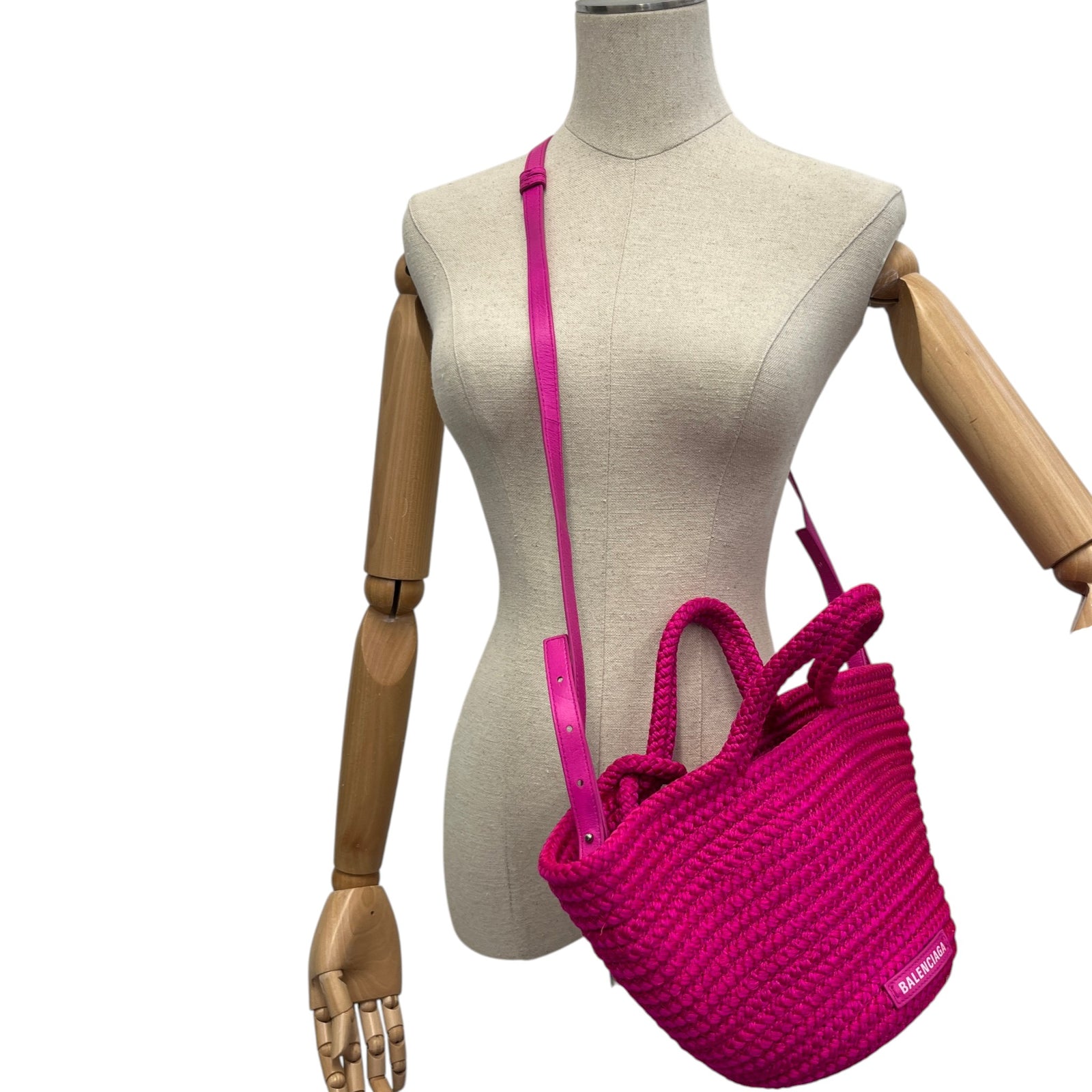 Women's Small Ibiza Basket Bag Pink - Photo 2