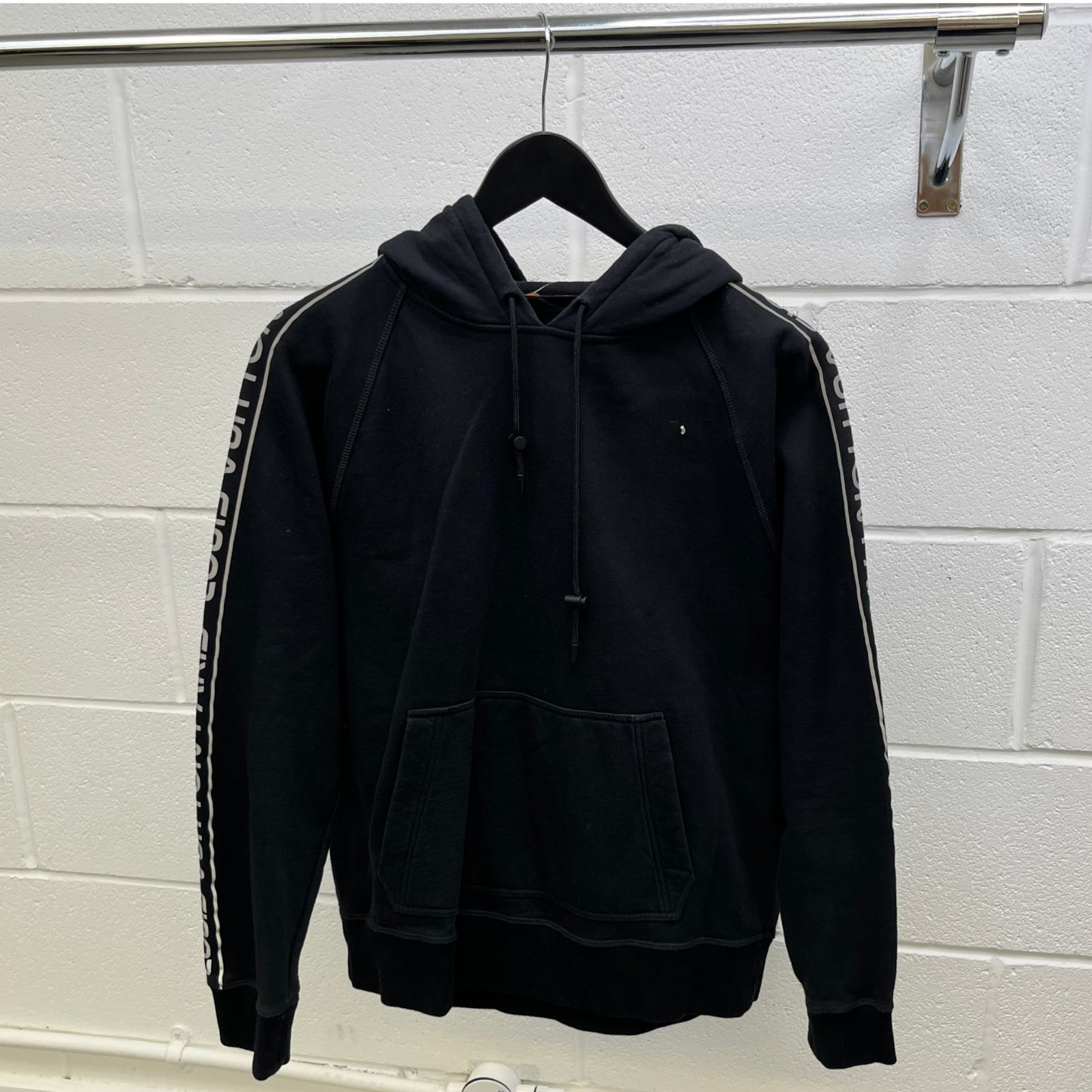 Men's Reflective Logo Print Hoodie Black Size M - Photo 8