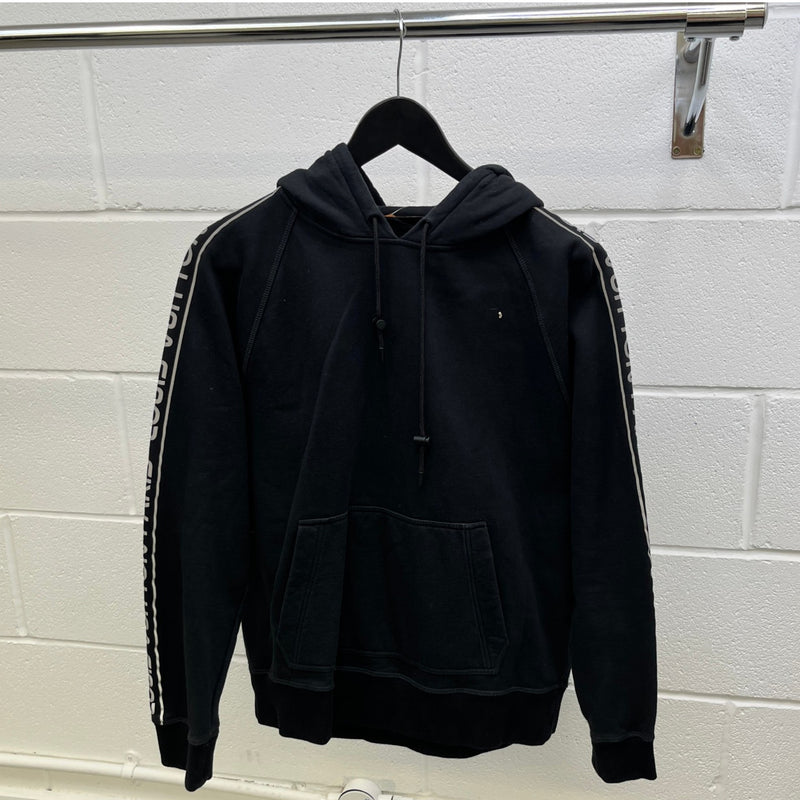 Men's Reflective Logo Print Hoodie Black Size M