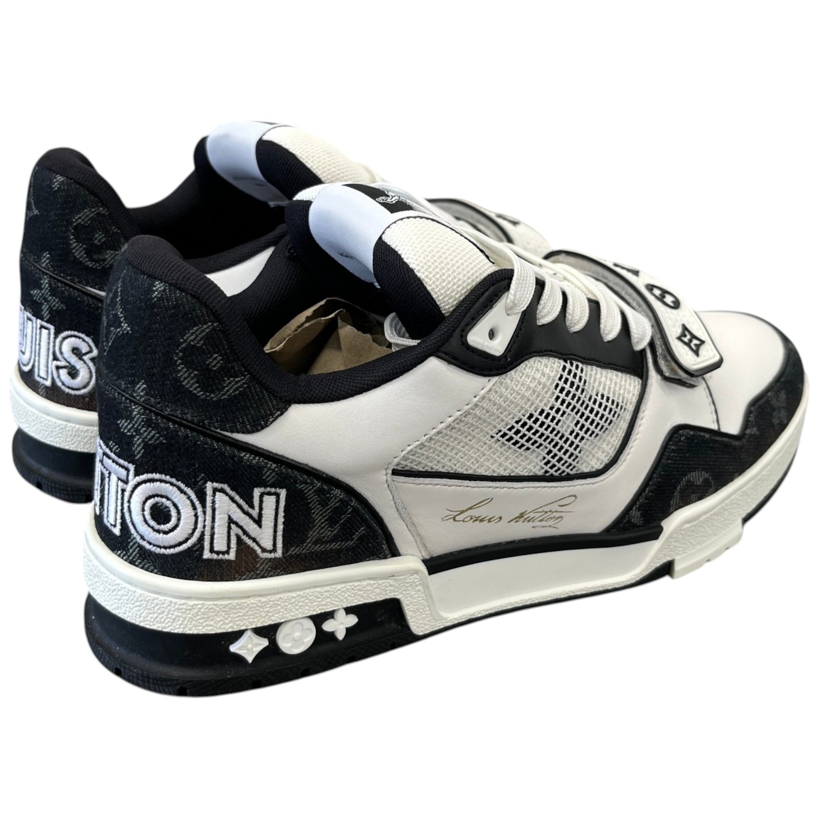 Men's Lv Denim Low Trainers Black Size EU 40.5 / UK 6.5 - Photo 8
