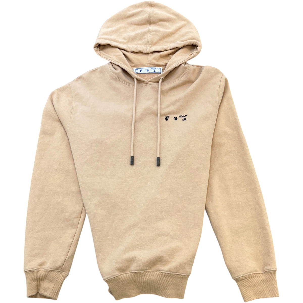 Men's Logo Print Hoodie Beige Size M - Photo 1