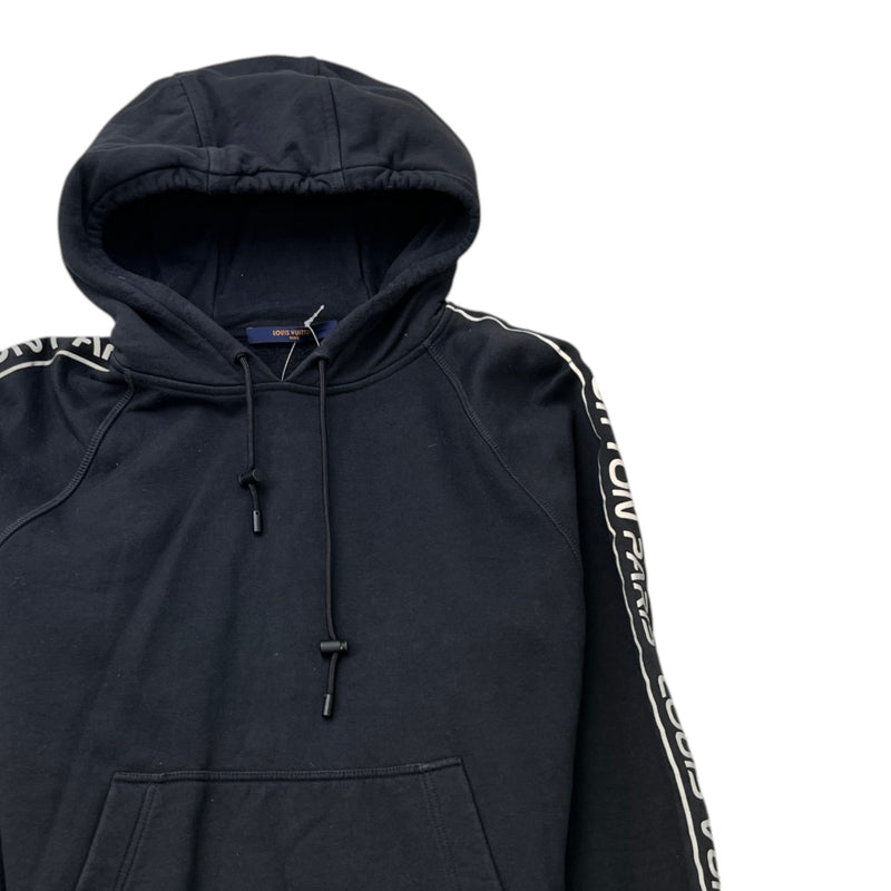Men's Reflective Logo Print Hoodie Black Size M