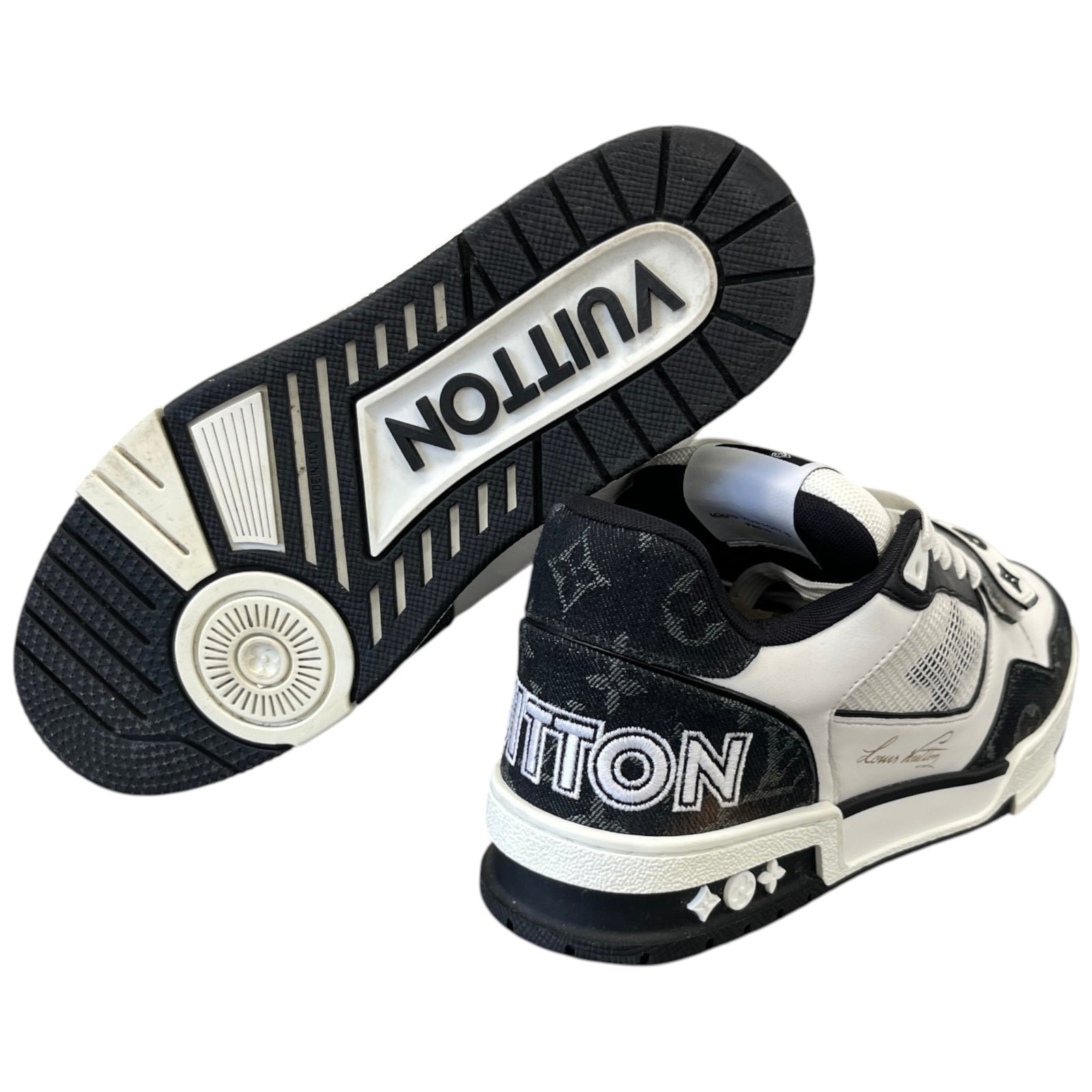 Men's Lv Denim Low Trainers Black Size EU 40.5 / UK 6.5 - Photo 10