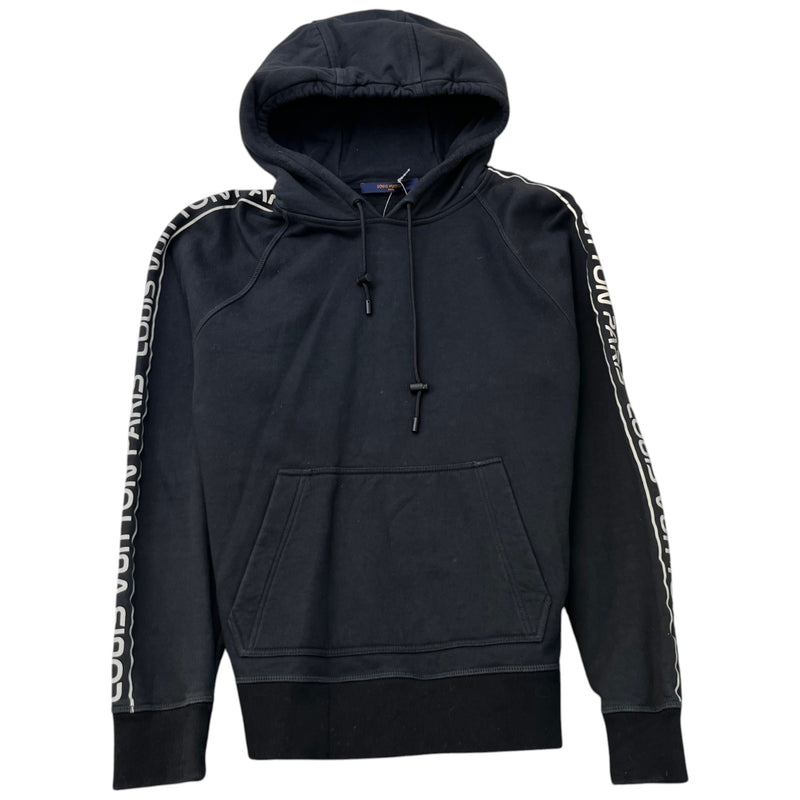 Men's Reflective Logo Print Hoodie Black Size M