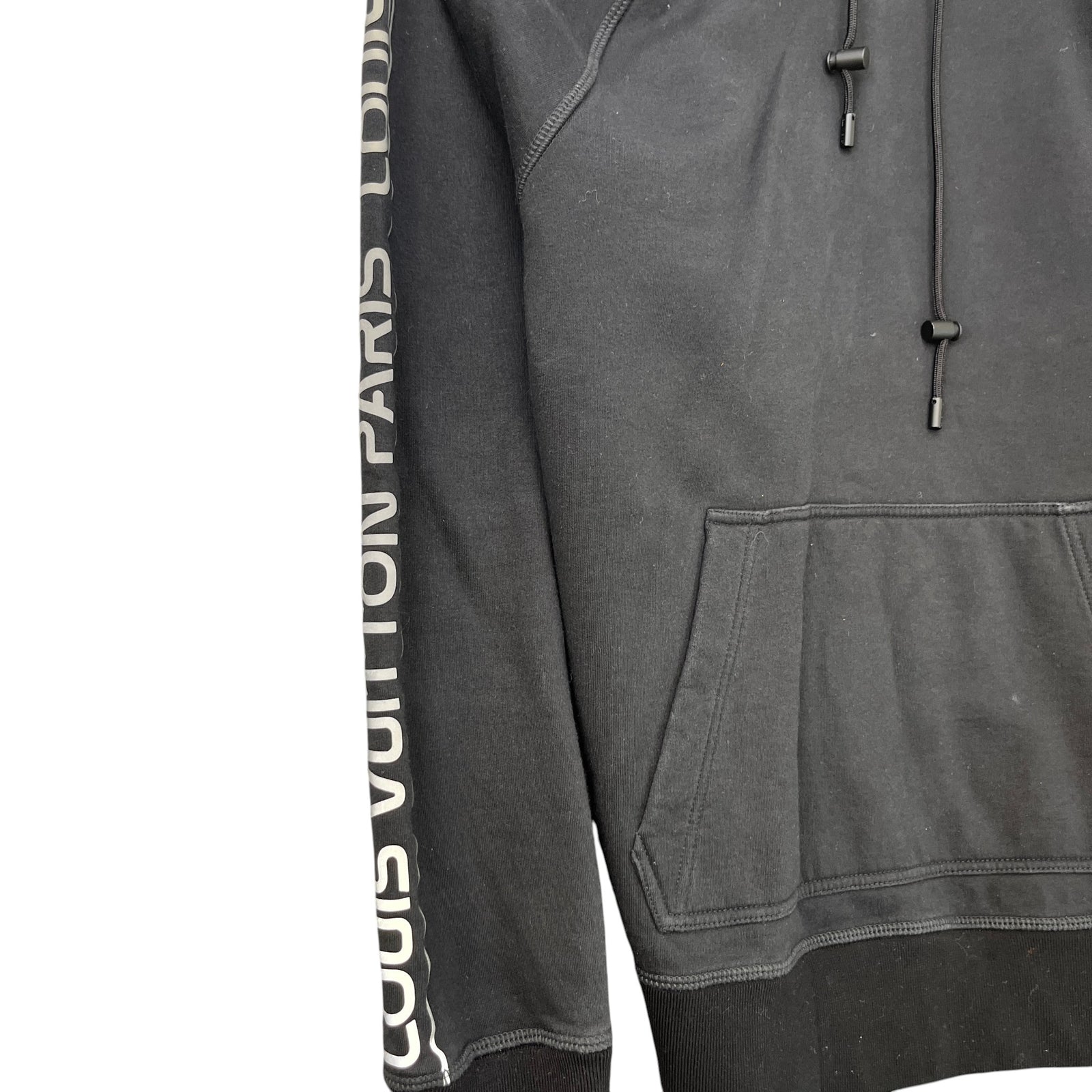 Men's Reflective Logo Print Hoodie Black Size M - Photo 5