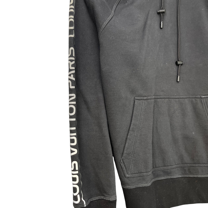 Men's Reflective Logo Print Hoodie Black Size M