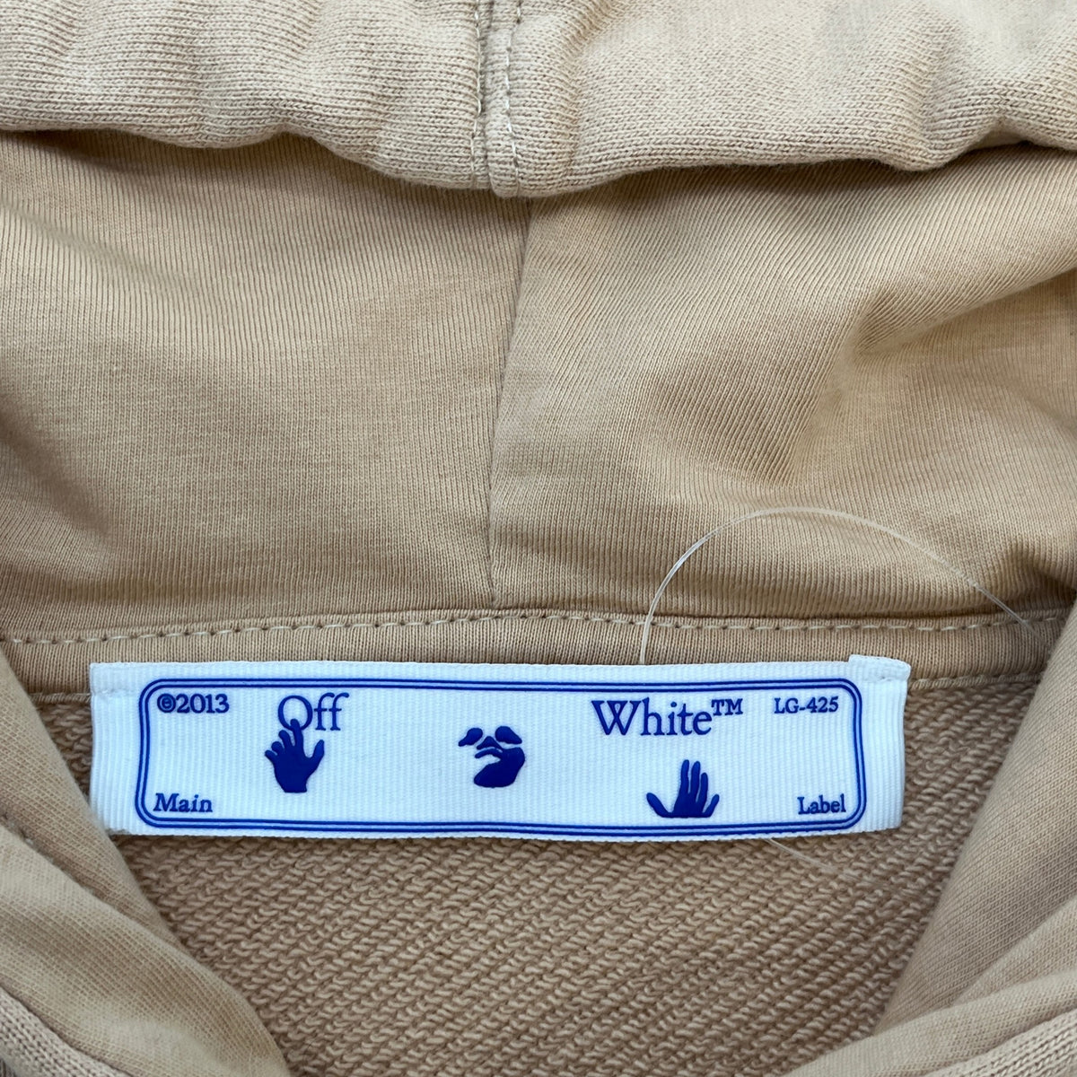 Men's Logo Print Hoodie Beige Size M - Photo 7