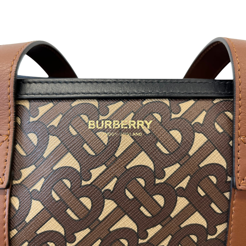 Women's Monogram Stripe E-Canvas Tote Bag Black