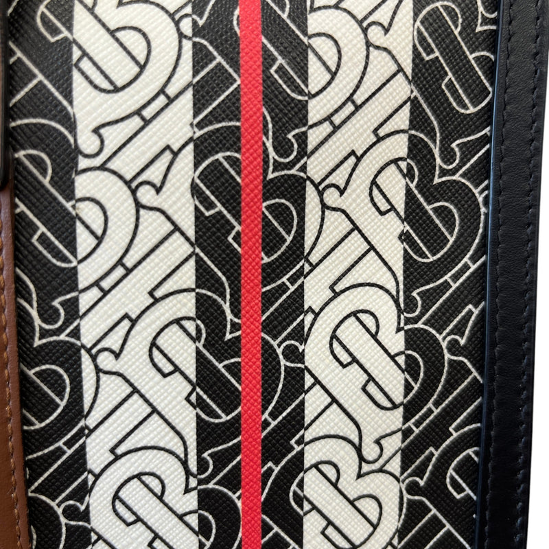 Women's Monogram Stripe E-Canvas Tote Bag Black