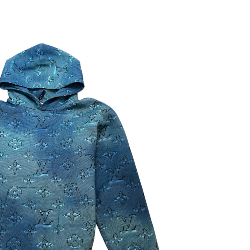 Men's 2054 3D Monogram Hoodie Blue Size M