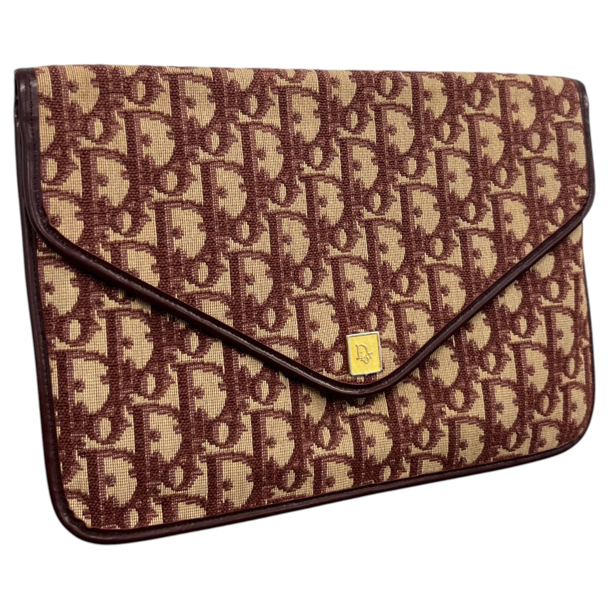 Women's Oblique Monogram Envelope Clutch Burgundy - Photo 3