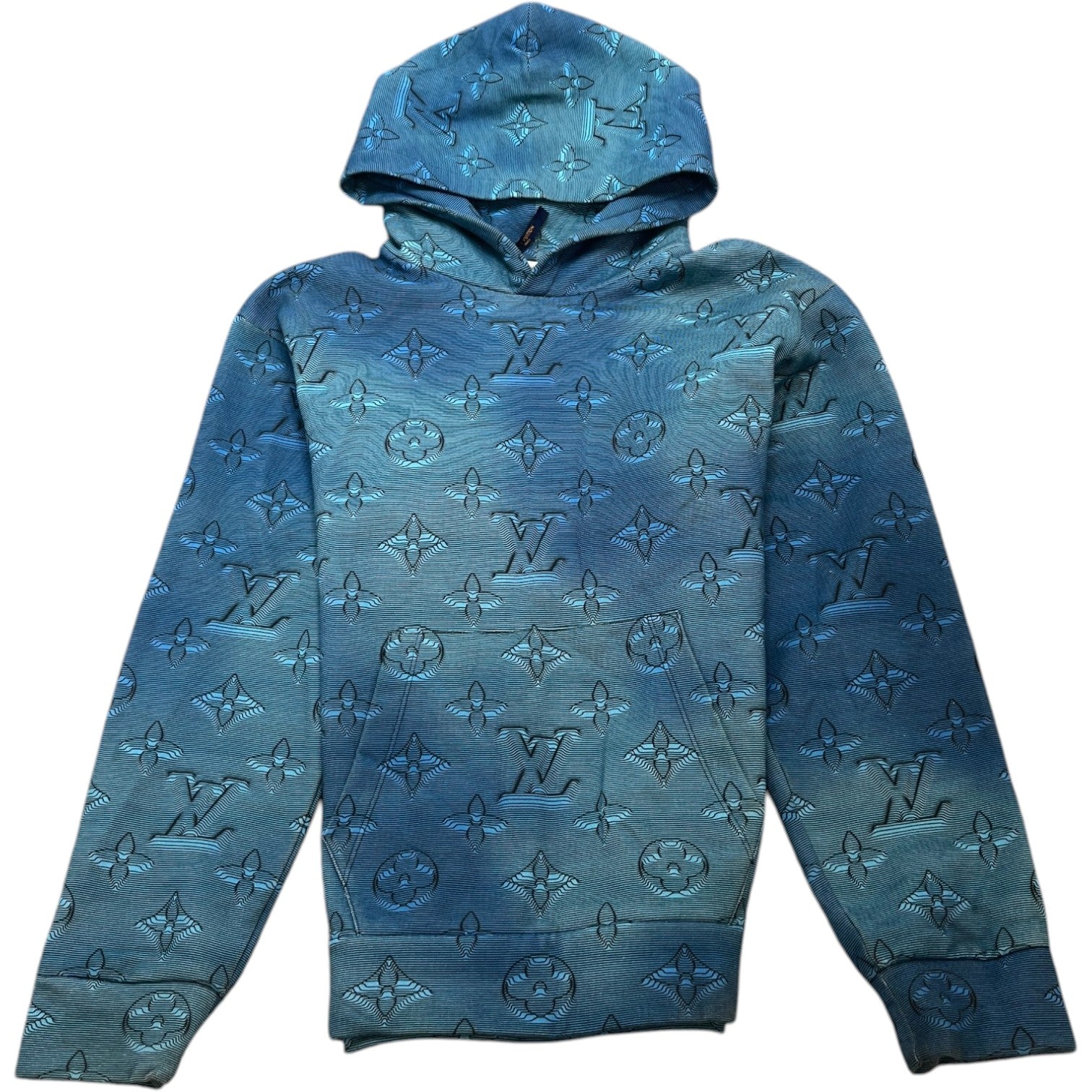 Men's 2054 3D Monogram Hoodie Blue Size M - Photo 1