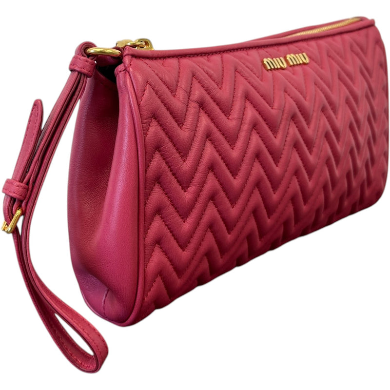 Women's Matelasse Clutch Bag Pink