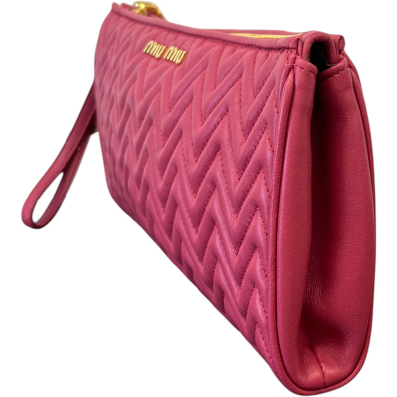 Women's Matelasse Clutch Bag Pink