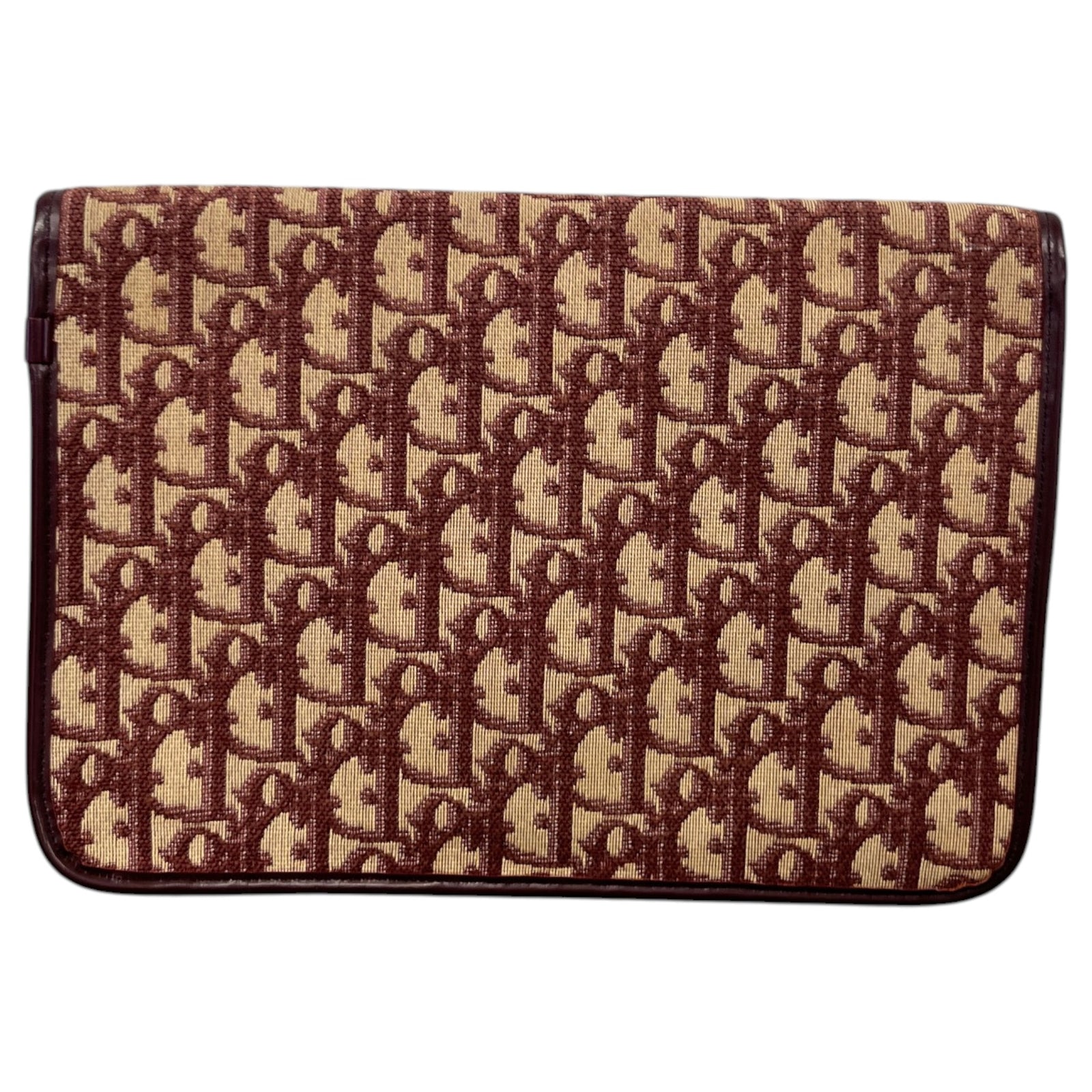 Women's Oblique Monogram Envelope Clutch Burgundy - Photo 2