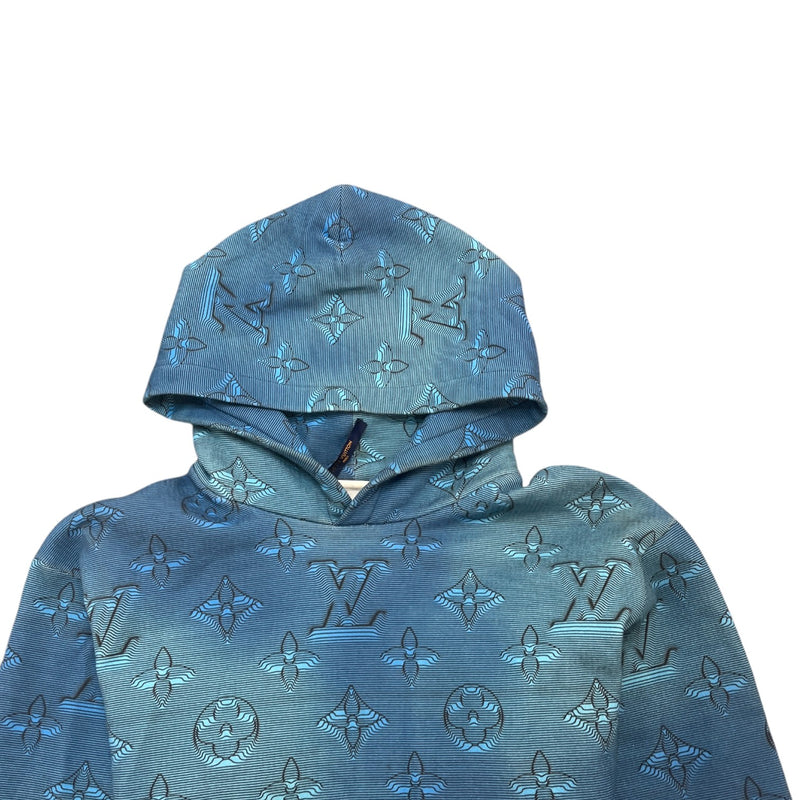 Men's 2054 3D Monogram Hoodie Blue Size M