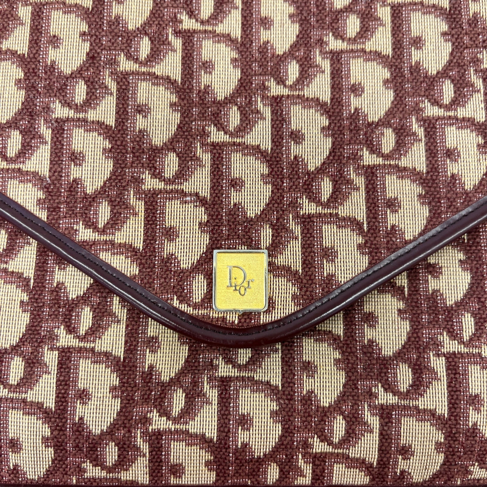 Women's Oblique Monogram Envelope Clutch Burgundy - Photo 7