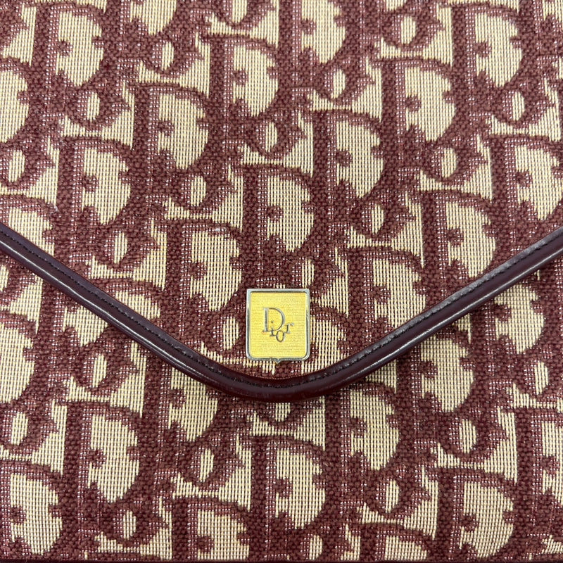 Women's Oblique Monogram Envelope Clutch Burgundy