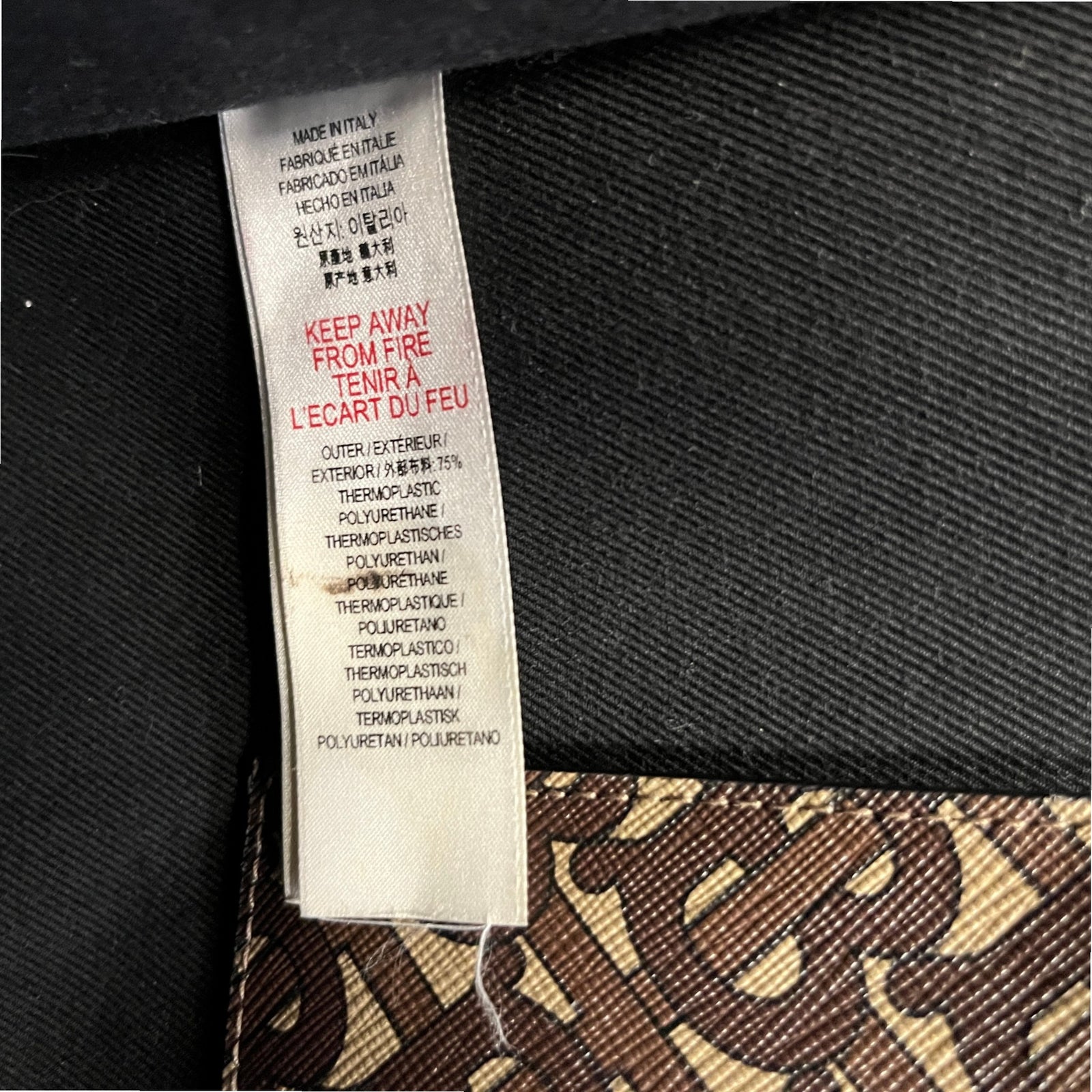 Women's Monogram Stripe E-Canvas Tote Bag Black - Photo 14