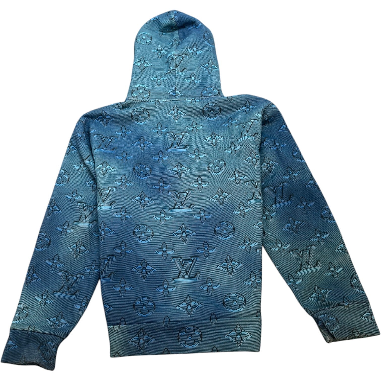 Men's 2054 3D Monogram Hoodie Blue Size M - Photo 2