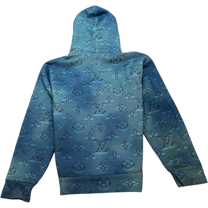 Men's 2054 3D Monogram Hoodie Blue Size M