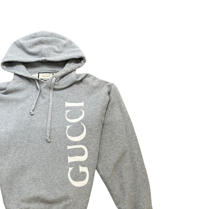 Men's Logo Print Hoodie Grey Size L