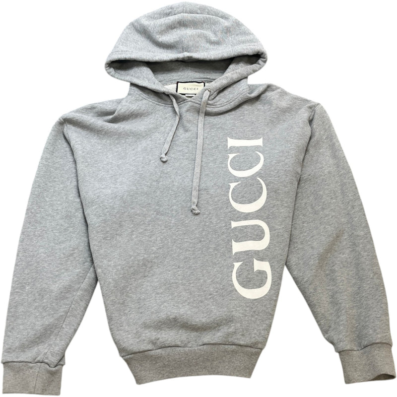 Men's Logo Print Hoodie Grey Size L