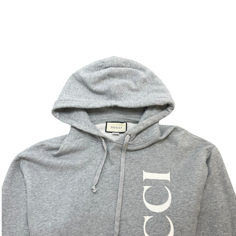 Men's Logo Print Hoodie Grey Size L