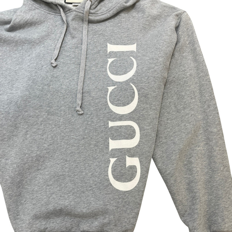 Men's Logo Print Hoodie Grey Size L