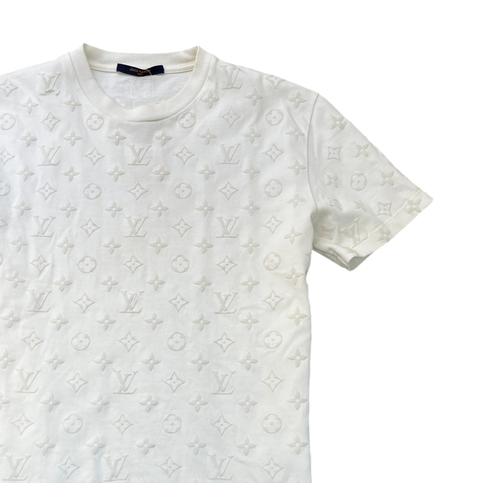 Men's All Over Monogram T-Shirt White Size M - Photo 3