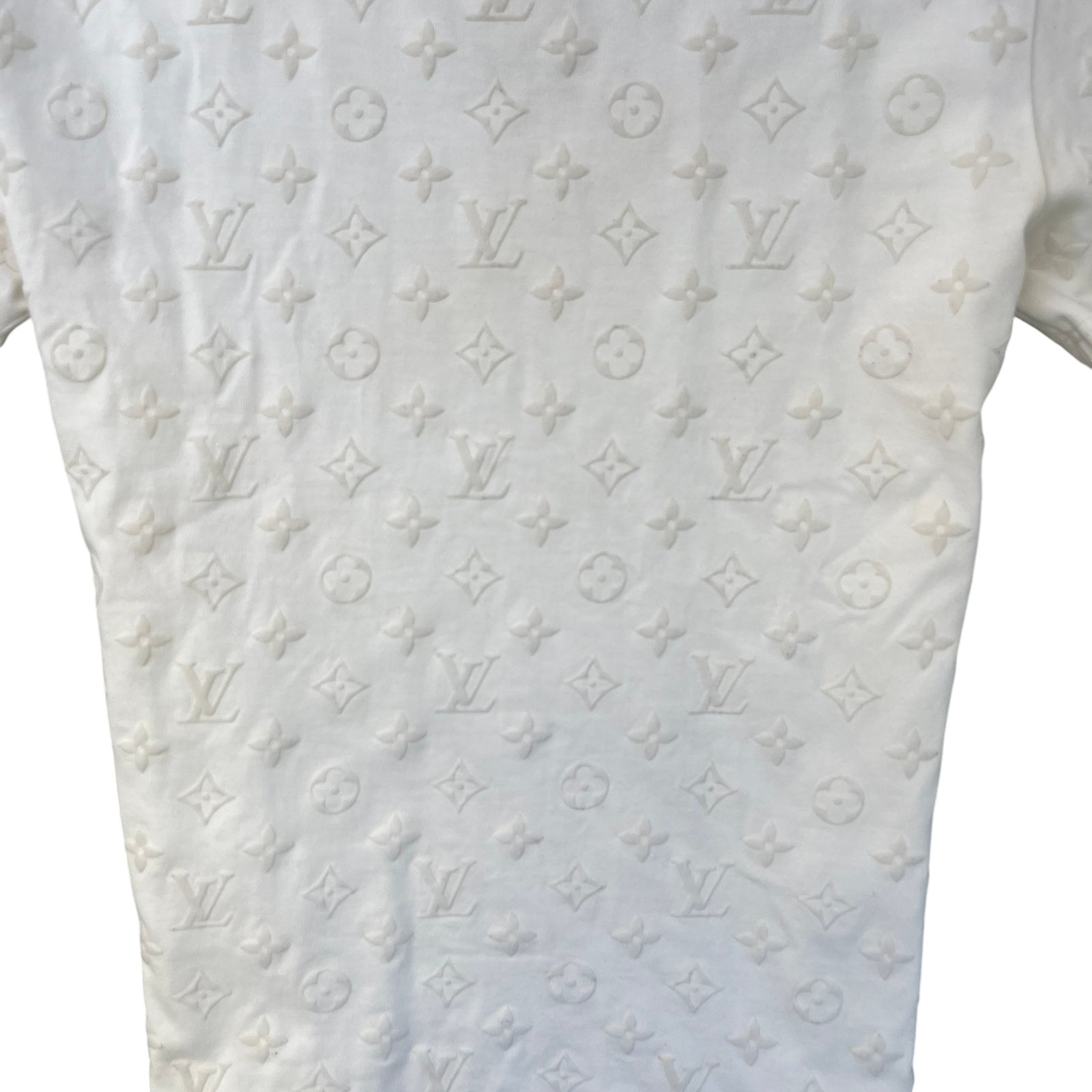 Men's All Over Monogram T-Shirt White Size M - Photo 5