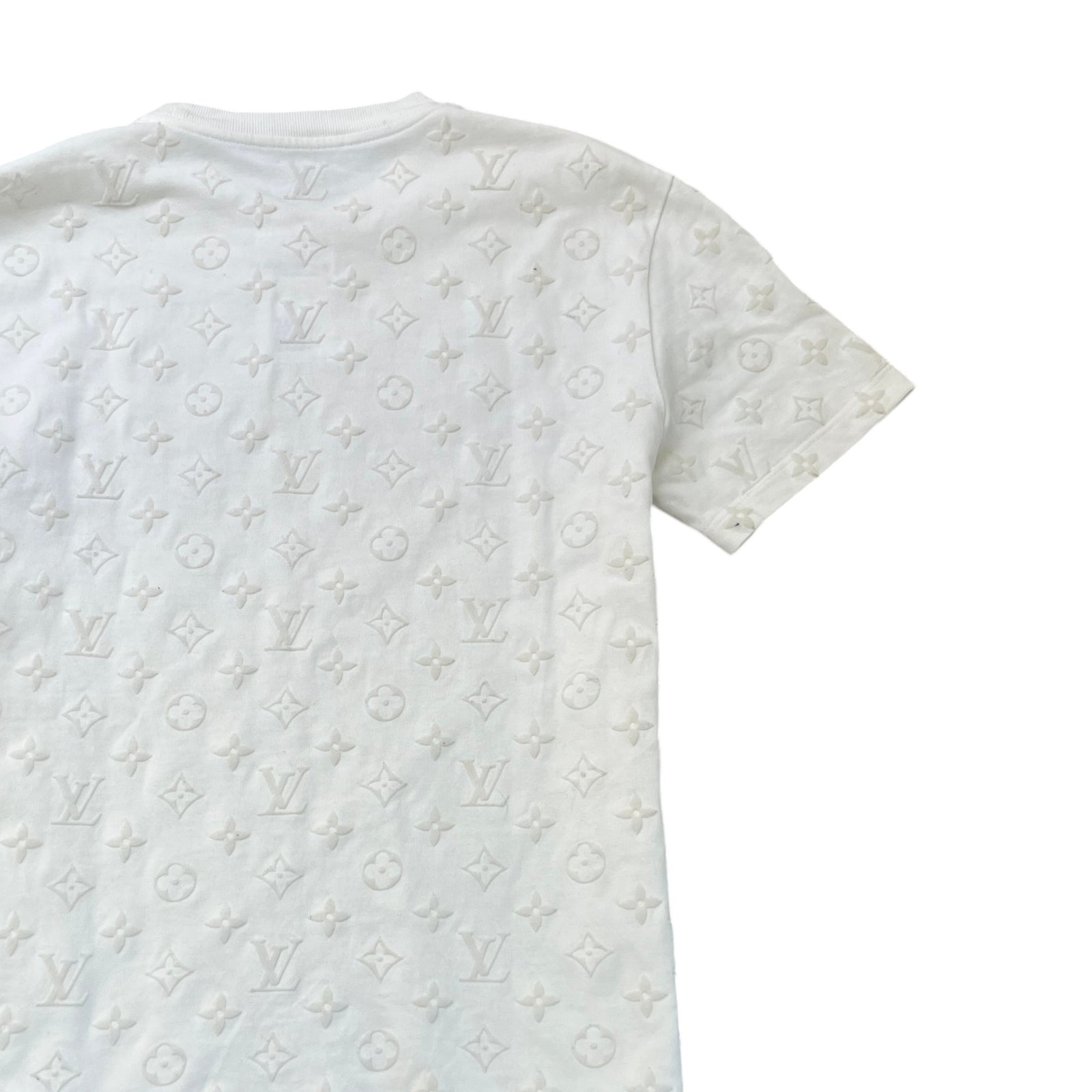Men's All Over Monogram T-Shirt White Size M - Photo 4