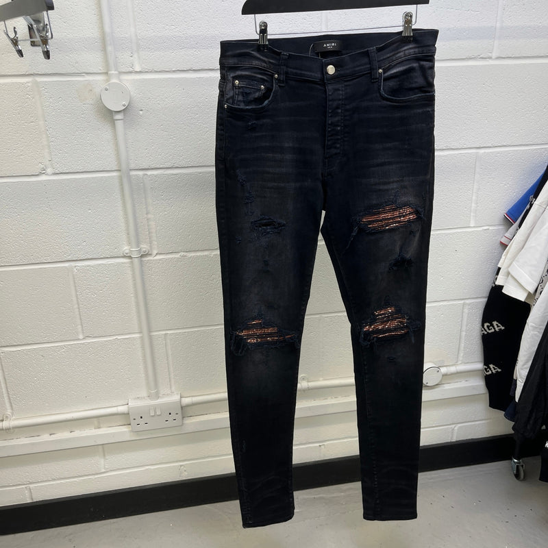 Men's MX1 Distressed Jeans Black Size XL / W36