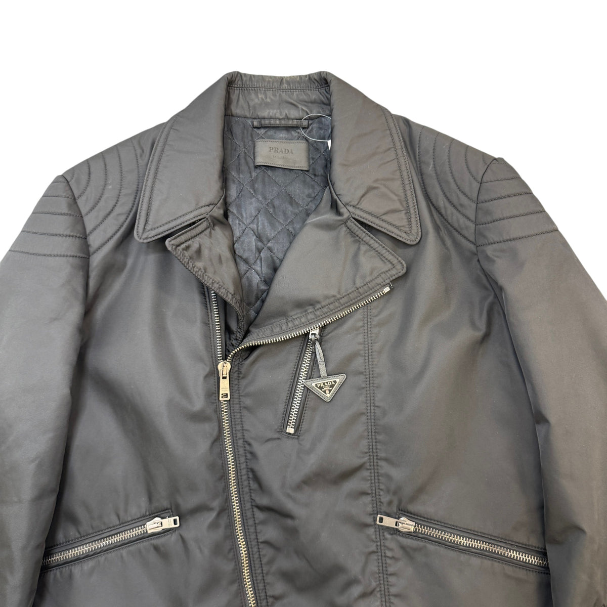 Men's Re-Nylon Biker Style Jacket Black Size XL - Photo 3