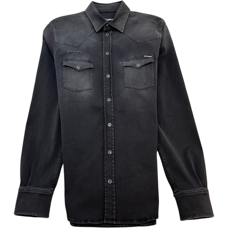 Men's Western Style OverShirt Black Size XXS