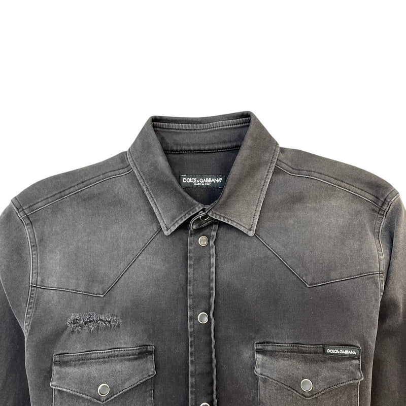 Men's Western Style OverShirt Black Size XXS