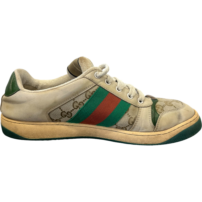 Men's Screener Distressed Low Trainers Green Size EU 42.5 / UK 8.5