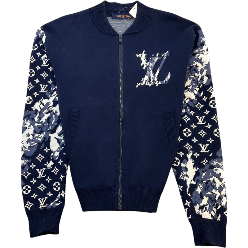 Men's Monogram LV Intarsia Jacket Navy Size M