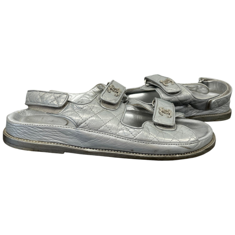 Women's Metallic CC Dad Sandals Silver Size UK 8 / EU 41